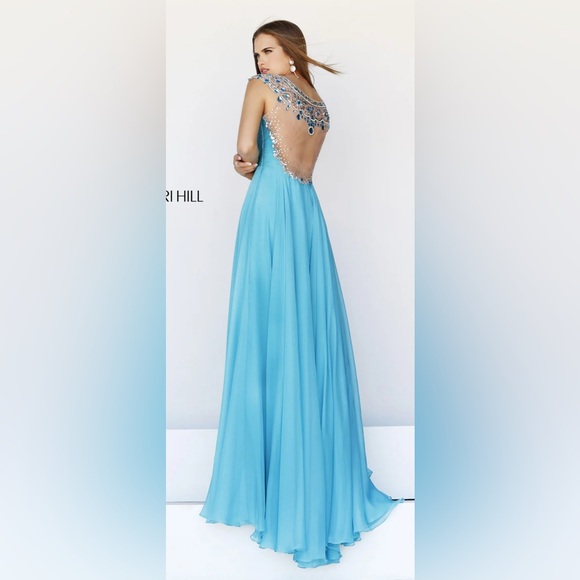 Sherri Hill Dresses & Skirts - 122 Sherri Hill Blue Backless Gown with Embellishments